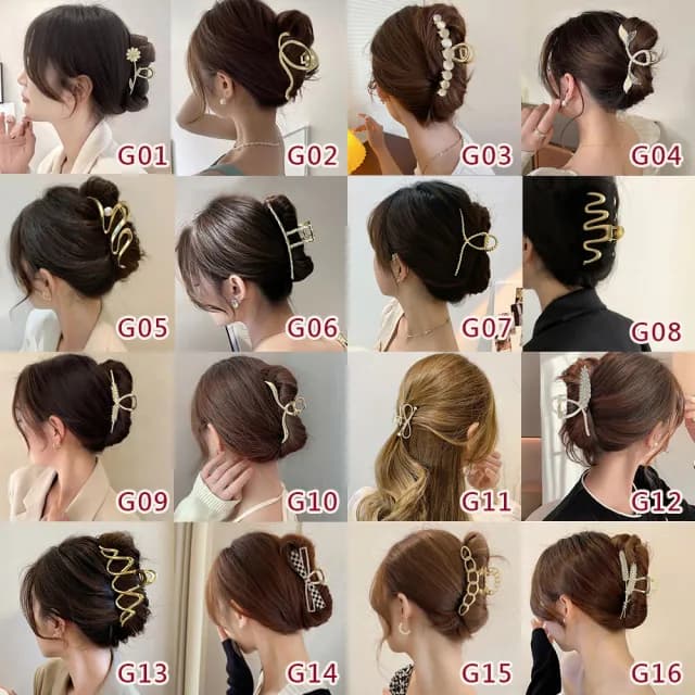 【Gulicc】髮夾 東大門暢銷 金屬 款式多樣(雙11 聖誕節 生日 髮飾 頭飾 鯊魚夾 抓夾 禮物)