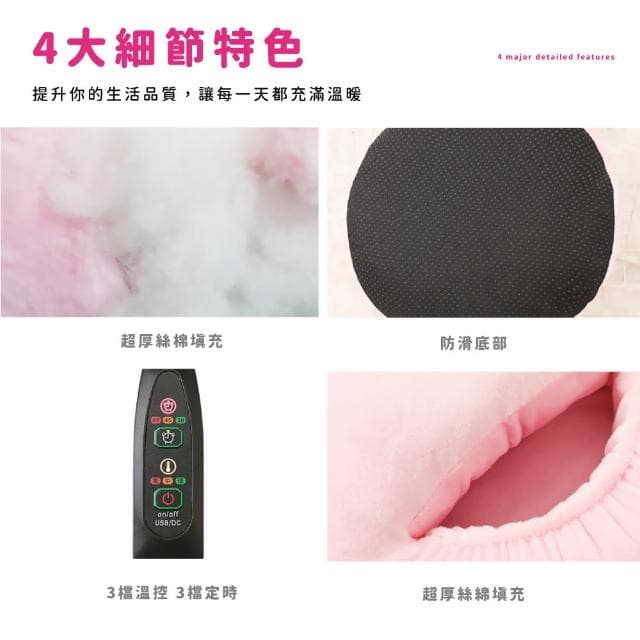 【暖她一整天】草莓大福USB加熱暖腳神器(加熱暖腳器 禦寒流 電熱暖腳寶 保暖神器 冬天 女生 生日禮物)