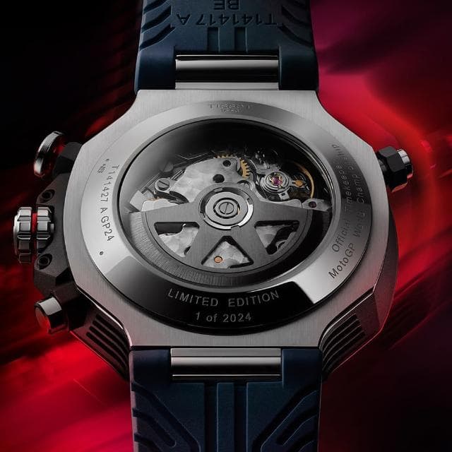 【TISSOT 天梭 官方授權】MOTOGP 75周年2024限量三眼計時機械錶-45mm 母親節 禮物 送禮(T1414272704100)