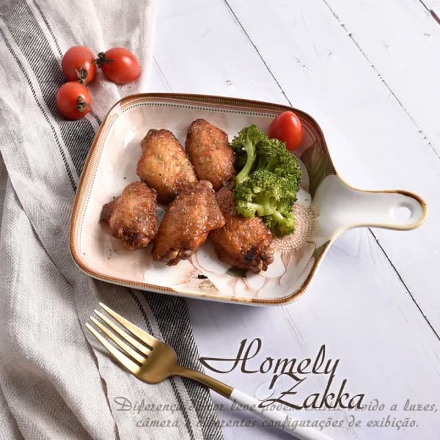 【Homely Zakka】北歐新古典輕奢風陶瓷餐盤碗餐具_單柄烤盤(湯盤 餐具 餐碗 盤子 器皿)