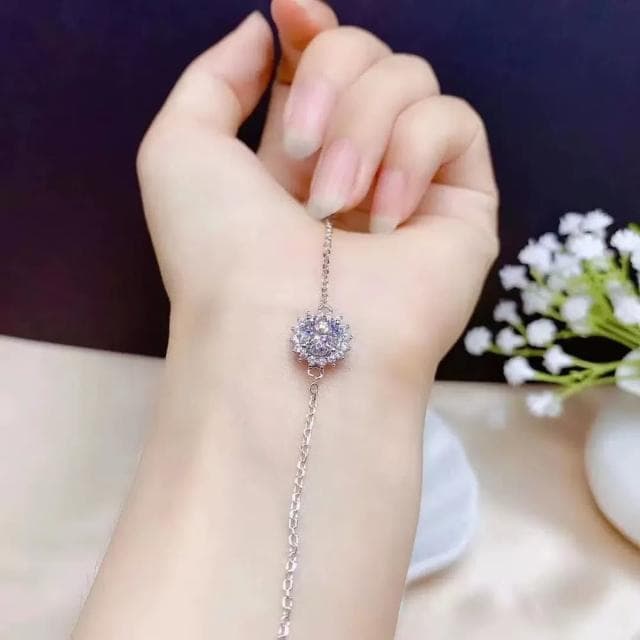 【A&R】莫桑鑽陽光手鍊0.5克拉附精美禮盒(18K金 S925純銀 情人節 生日禮物)