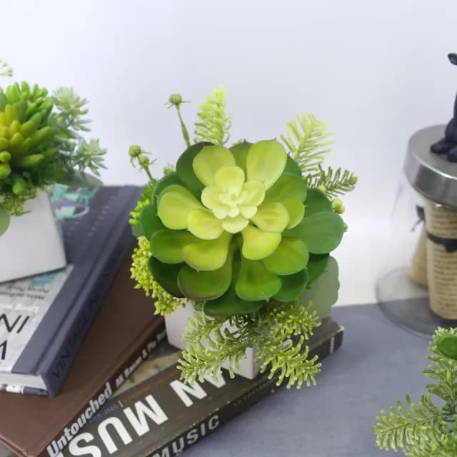 【HUGO DECO 榆果傢飾】大寶石蓮諾貝松香氛植栽(擬真植物/人造盆栽/綠化/佈置/禮物)