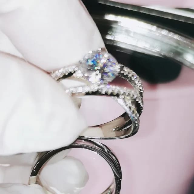 【LEESA】情人節禮物 鑽戒 純銀戒指 銀戒 S925銀 ins戒指 歐美鑽戒 婚戒 仿真鑽石 造型戒指