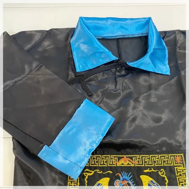 【橘魔法】殭屍服 帽子+黑色刺繡開岔長袍(萬聖節角色扮演 男童 長袍 連身衣 童裝  cosplay)