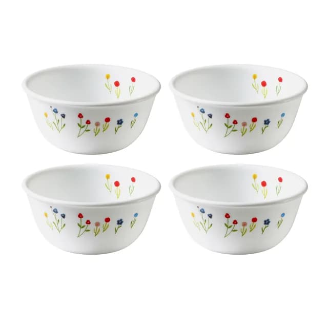 【CORELLE 康寧餐具】春漾花朵4件式餐碗組(450ml中式碗X4)