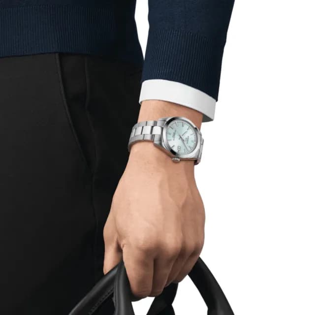【TISSOT 天梭】冰川藍 矽游絲機械腕錶 七夕 情人節 禮物 送禮 推薦(T1274071135100)