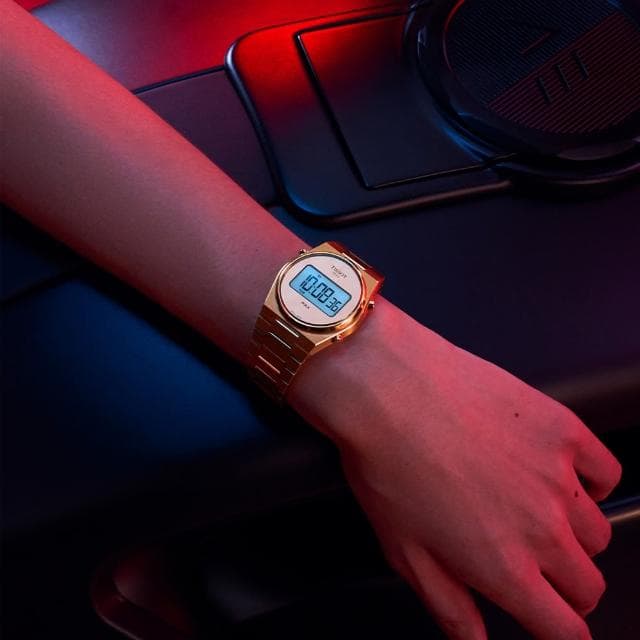 【TISSOT 天梭 官方授權】PRX系列 復古時尚 數位腕錶 母親節 禮物 推薦(T1374633302000)