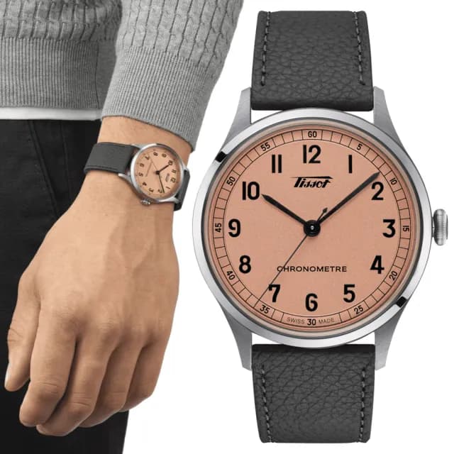 【TISSOT 天梭 官方授權】HERITAGE 1938 COSC認證 機械腕錶 父親節 禮物 送禮 推薦(T1424641633200)