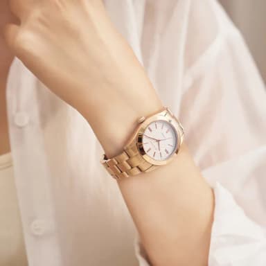 【Relax Time】RT-105S 立體格紋太陽能女錶 送禮推薦-玫瑰金/34mm 母親節 送禮 禮物(RT-105S-1L)