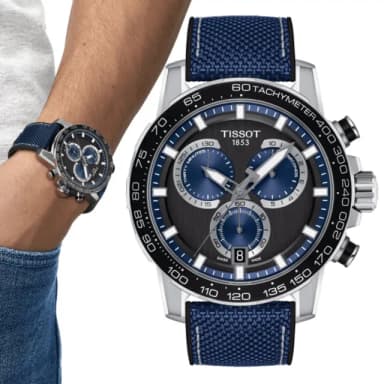 【TISSOT 天梭 官方授權】SUPERSPORT CHRONO 三眼計時腕錶 母親節 禮物 推薦(T1256171705103)