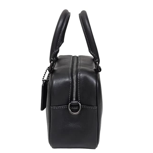【COACH】新款 SATCHEL 斜背手袋保齡球包(黑色/贈原廠防塵袋紙袋)