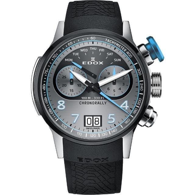 【EDOX 伊度】140周年 BMW 摩托車紀念錶 鈦金屬大日期計時手錶 送禮 禮物 推薦(E38003.TINBU.GNBU)