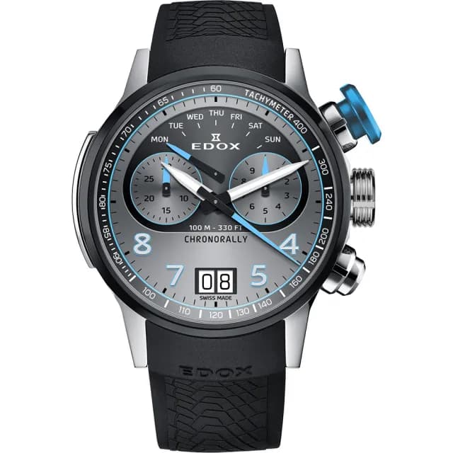【EDOX 伊度】140周年 BMW 摩托車紀念錶 鈦金屬大日期計時手錶 送禮 禮物 推薦(E38003.TINBU.GNBU)