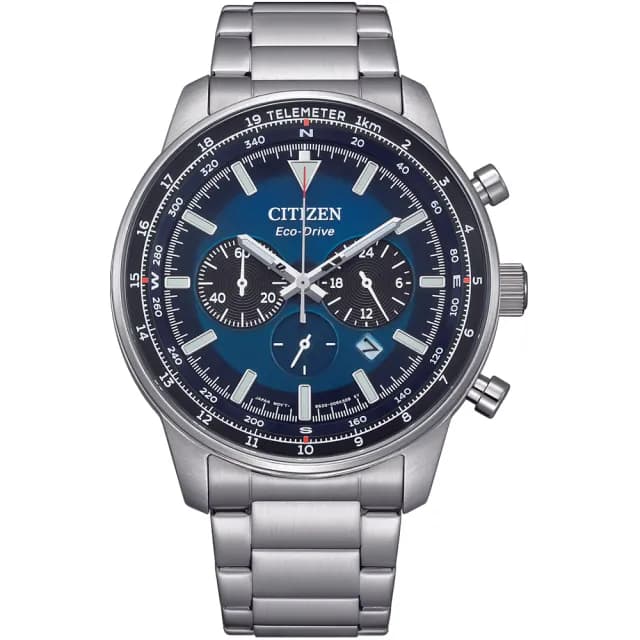 【CITIZEN 星辰】Chronograph系列 光動能計時腕錶 禮物推薦(CA4500-91L)