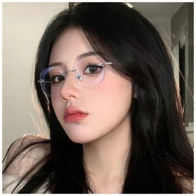【MoonDy】母親節禮物 純鈦眼鏡 無框眼鏡 無度數眼鏡 無邊框眼鏡 文青眼鏡 女生眼鏡 全鈦眼鏡架 情侶眼鏡  