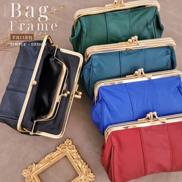 【玩皮工坊】羊皮條紋雙層口金 LH923 女士零錢包(真皮包包 單色選)