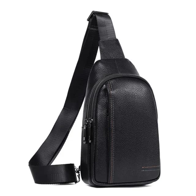 【巴黎精品】父親節禮物 真皮胸背包胸包真皮革側背包隨身包包(牛皮復古防盜單肩斜背男包包a1hi44)
