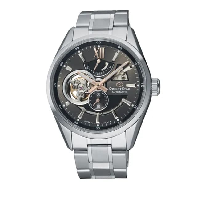 【ORIENT 東方錶】ORIENT STAR東方之星 OPEN HEART系列 鏤空機械錶 鋼帶款  灰色 - 41.0mm(RE-AV0004N)