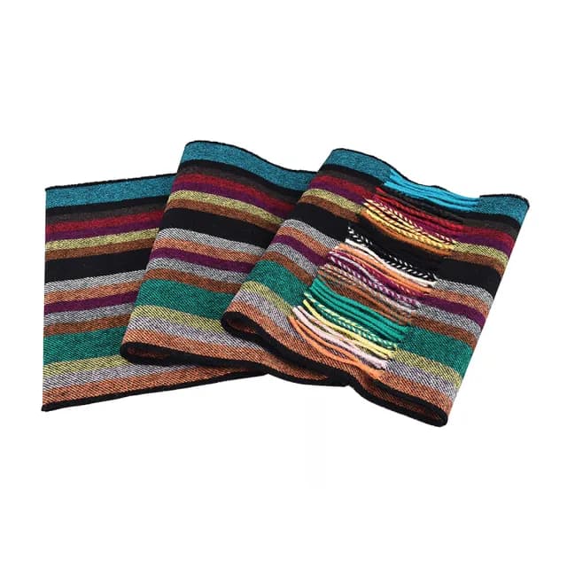 【Paul Smith】PAUL SMITH草寫LOGO羔羊絨混紡羊絨條紋設計圍巾(多色)