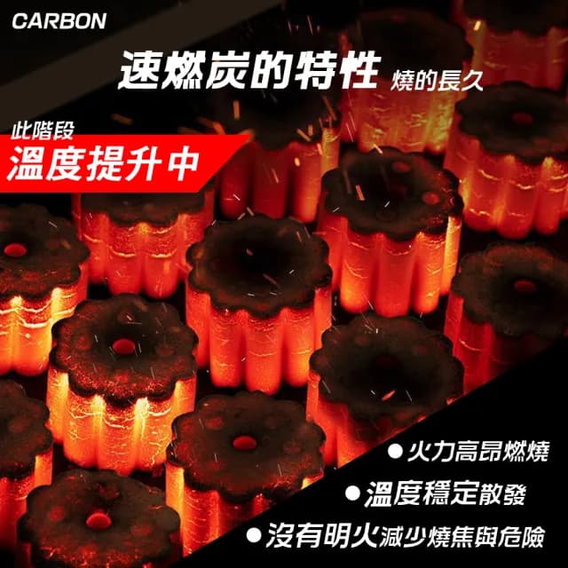 【RoLife 簡約生活】無煙速燃果木炭55mm-10包組(12顆/包 烤肉/燒烤/中秋/易燃/快速)