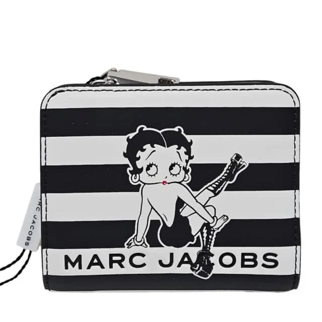 【MARC JACOBS 馬克賈伯】MJ聯名款BETTY BOOP零錢包短夾(黑白線條/滿版貝蒂)