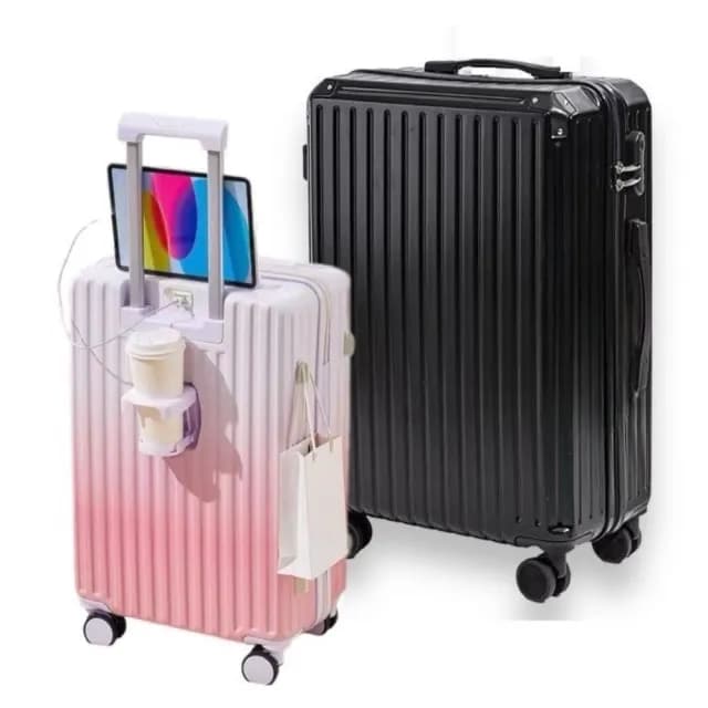 【Bogazy】Travel遊趣 20吋USB充電/掛勾/杯架多功能行李箱登機箱(多色任選)