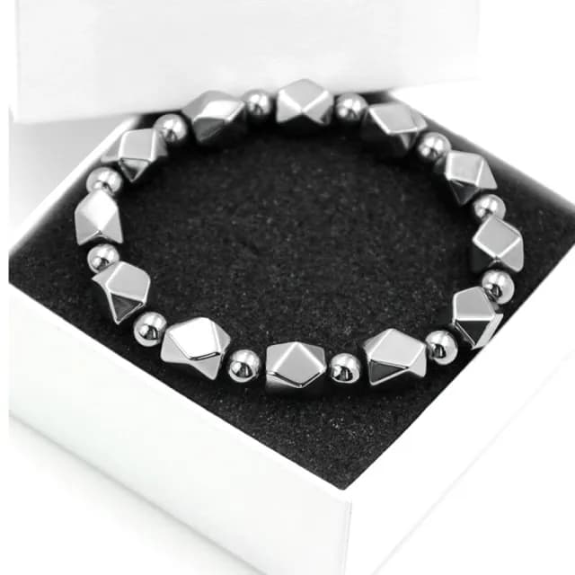 【淨化磁場】水晶切角圓珠鈦赫茲手環(血液循環 八角珠 天相 水晶手鍊 正能量 飾品 個性 能量手鍊)