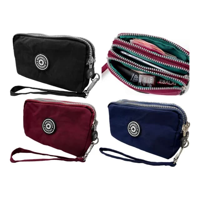 【COMET】防水包 牛津布三層拉鍊包(三層手拿包 拉鍊包 手拿包 零錢包 手機包 大容量/6