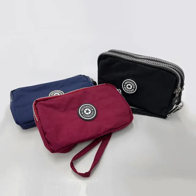 【COMET】防水包 牛津布三層拉鍊包(三層手拿包 拉鍊包 手拿包 零錢包 手機包 大容量/6