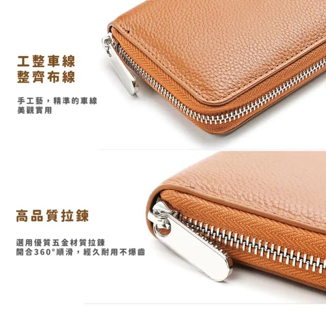 【柔軟細膩】雙11 高級感優質頭層牛皮手拿長夾( 中性款 零錢包 票卡夾 證件夾 長款皮