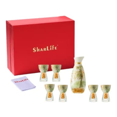 【買上癮xSharLife】節節高升24K金箔玉脂瓷清酒具禮盒(升遷 入厝 生日禮物 禮盒 情人節 新年)