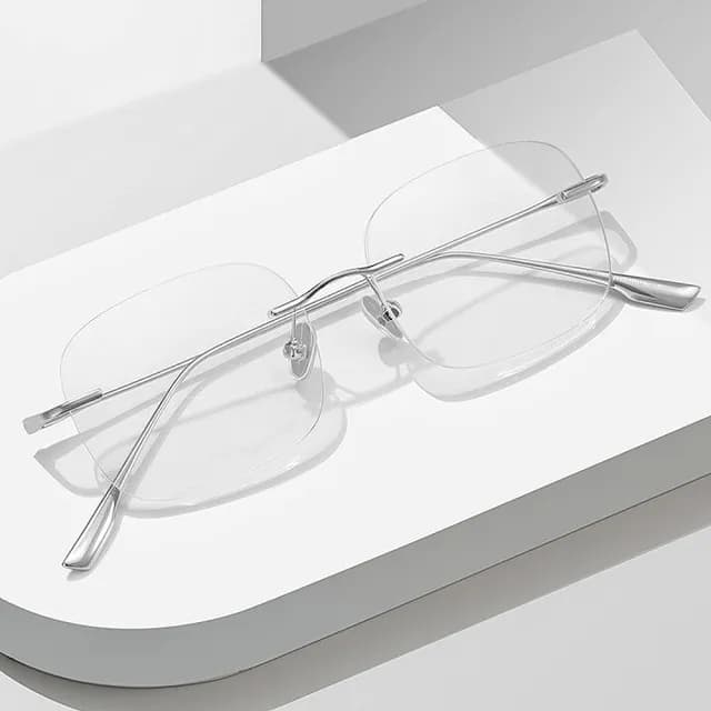 【LEESA】全鈦眼鏡架\文青眼鏡\無度數眼鏡\無邊框眼鏡\眼鏡\鏡框\鏡架\純鈦眼鏡\無框眼鏡\