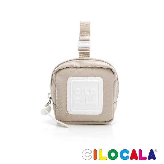 【CILOCALA】亮彩尼龍防潑水可扣式零錢包(雙11/米色)