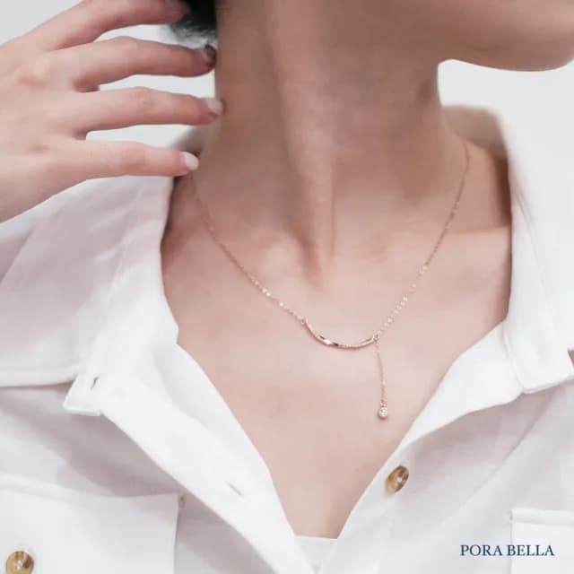 【Porabella】S925純銀微笑項鍊 莫比烏斯項鍊 鋯石項鍊 小眾設計款 情人節禮物 生日禮物 Necklace