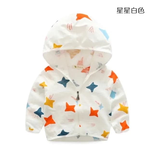 【橘魔法】竹節棉彩色星星防曬外套(兒童 薄外套 冷氣房 大童 防蚊 防曬 男童 女童 童裝)