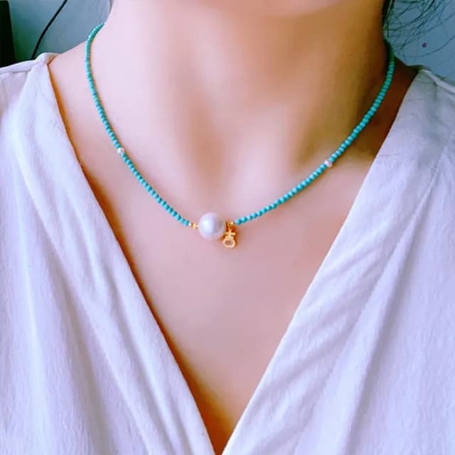 【MoonDy】父親節禮物 項鍊 珍珠鎖骨鏈 女生飾品 珍珠項鍊 細項鍊 串珠項鍊 短項鍊 鎖骨鍊 送女友