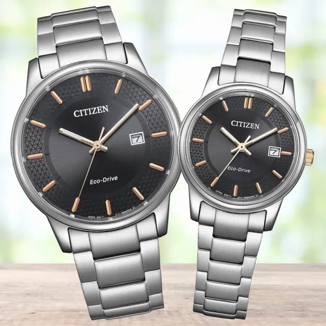 【CITIZEN 星辰】PAIR系列 簡約時尚光動能對錶 七夕 情人節 送禮 推薦(BM6977-70E+EW2317-76E)