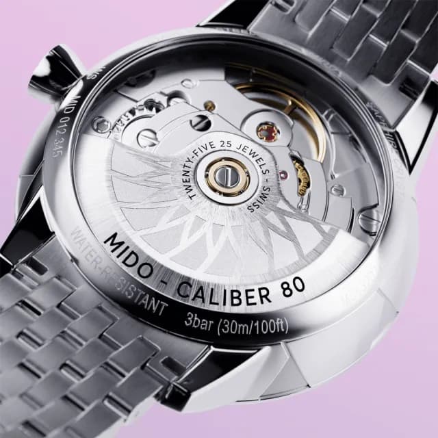 【MIDO 美度】官方授權 Rainflower 花雨系列 珍珠貝真鑽機械女錶-34mm 手錶 禮物 推薦(M0432071110600)