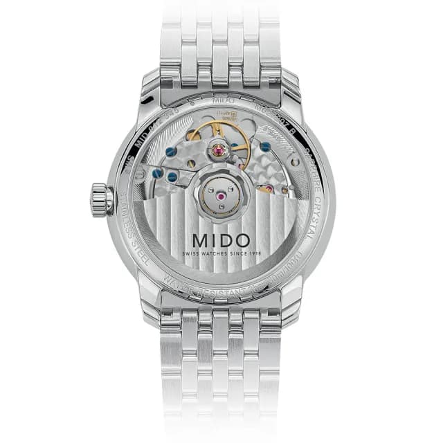 【MIDO 美度】官方授權 Baroncelli 永恆系列 微笑月相機械女錶-33mm 手錶 禮物 推薦(M0272071101001)