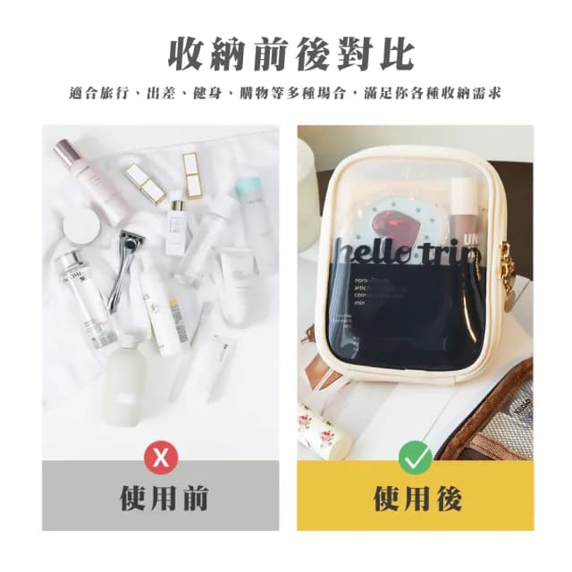 【補妝小包】防水便攜化妝包(大容量 出國 旅行 收納 刷具 保養品 簡約 洗漱)