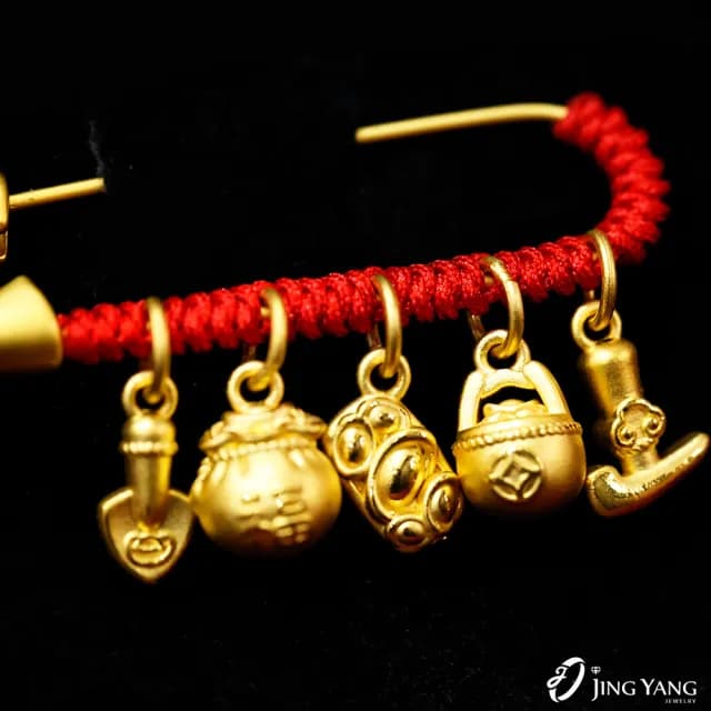 【JING YANG 晶漾】黃金擺件彌月禮物富貴別針(0.82錢±0.05錢)