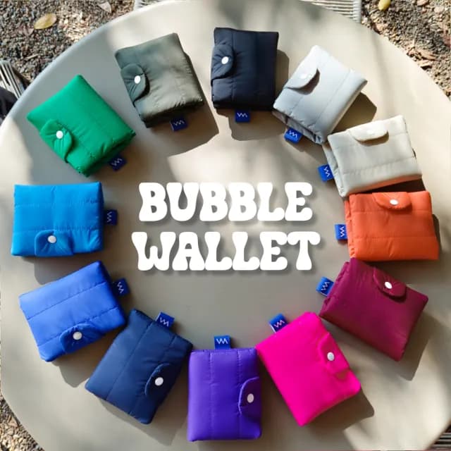 【HUKMUM】泰國設計潮牌HUKMUM Bubble Wallet尼龍防潑水零錢包短夾(防水包 口袋皮夾 交換禮物)