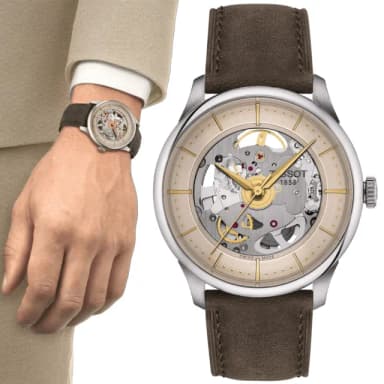 【TISSOT 天梭】杜魯爾系列 鏤空機械腕錶 畢業禮物 送禮 推薦(T1398361626100)