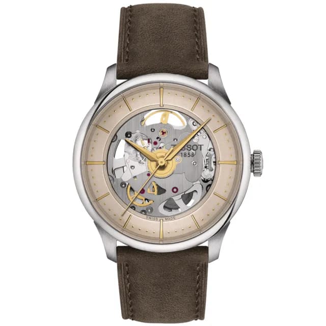 【TISSOT 天梭】杜魯爾系列 鏤空機械腕錶 畢業禮物 送禮 推薦(T1398361626100)