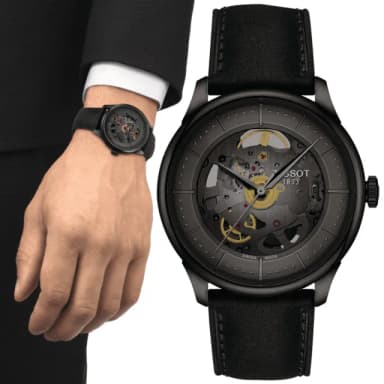 【TISSOT 天梭】杜魯爾系列 鏤空機械腕錶 畢業禮物 送禮 推薦(T1398363644100)