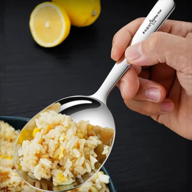 【PUSH!】餐具廚房用品 304不銹鋼湯匙 漏勺 分菜勺 分餐勺 公用勺 漏勺 飯店級餐具(湯匙漏勺 組合 E198)