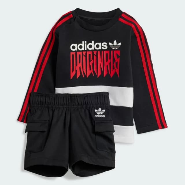 【adidas 愛迪達】運動套裝 長袖/短褲 嬰幼童裝 - Originals IZ4626