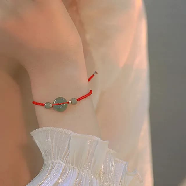 【MoonDy】雙11 手環 紅繩手鍊 平安扣 編織手鍊 招財手鍊 和田玉手鍊 平安扣手鍊 本命年 保平安