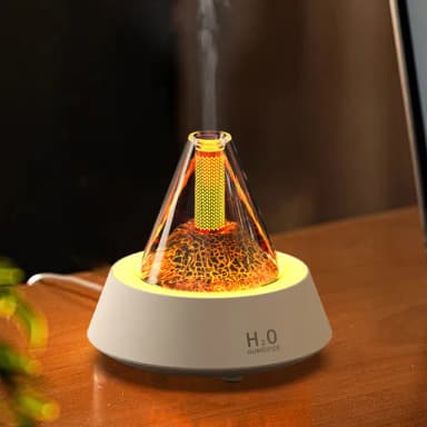 【QLZHS】火山超聲波加濕器 助眠香薰機 水氧機 七彩氛圍小夜燈 精油擴香機 香氛機 噴霧器