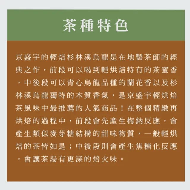 【京盛宇】輕焙杉林溪烏龍-15入原葉袋茶茶包(高山烏龍茶/100%台灣茶葉)